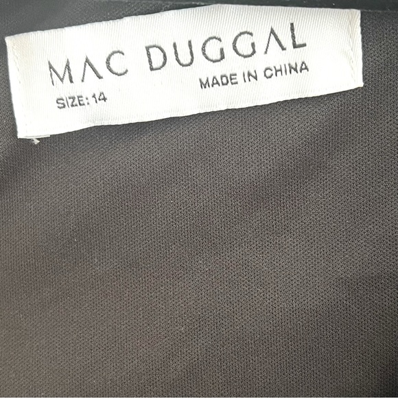 Mac Duggal Embellished Faux Wrap Jersey Black Gown size 14 NEW - Picture 7 of 9